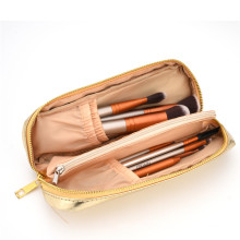 Gold 12Pcs Wood Handle  Portable Travel Professional High Quality  Make Up Brush Set With Bag